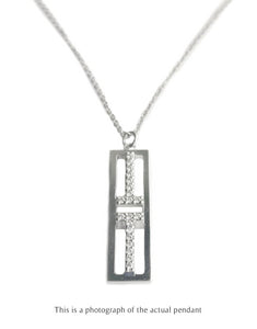 Tiffany & Co T2 Bar Diamond Pendant 18k White Gold - Bloomsbury Manor Ltd