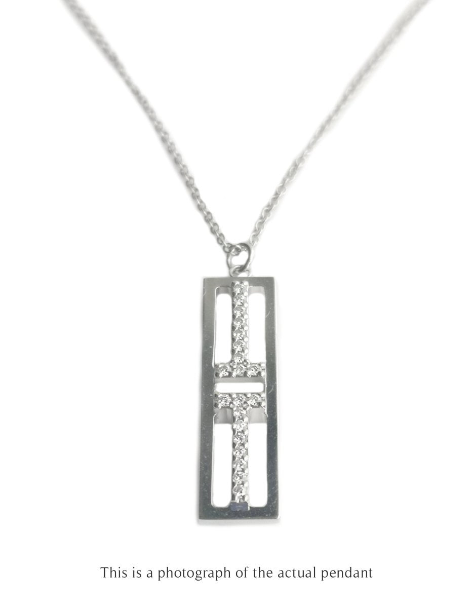 Tiffany & Co T2 Bar Diamond Pendant 18k White Gold - Bloomsbury Manor Ltd
