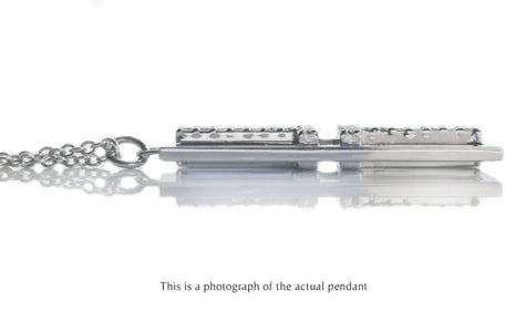 Tiffany & Co T2 Bar Diamond Pendant 18k White Gold - Bloomsbury Manor Ltd