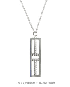 Tiffany & Co T2 Bar Diamond Pendant 18k White Gold - Bloomsbury Manor Ltd