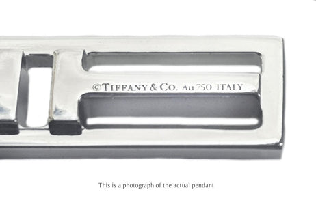 Tiffany & Co T2 Bar Diamond Pendant 18k White Gold - Bloomsbury Manor Ltd