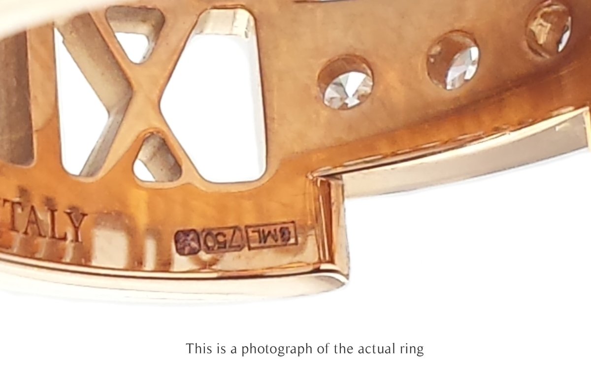 Tiffany & Co. Three Diamond Atlas Ring in 18k Rose Gold - Bloomsbury Manor Ltd