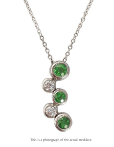 Tiffany & Co Tsavorite Garnet & Diamond Bubbles Pendant - Bloomsbury Manor Ltd