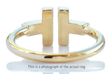 Tiffany & Co Turquoise T Wire 18k Gold Ring - Bloomsbury Manor Ltd