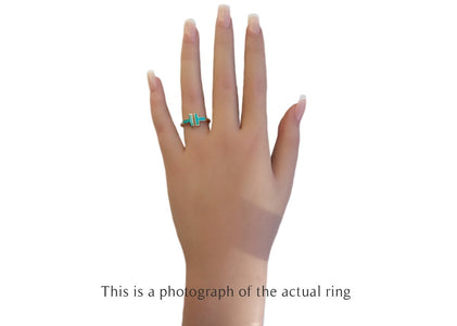Tiffany & Co Turquoise T Wire 18k Gold Ring - Bloomsbury Manor Ltd