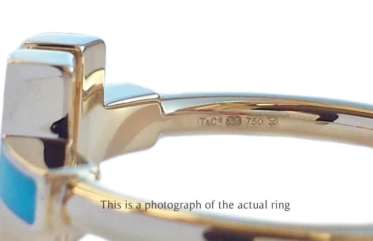 Tiffany & Co Turquoise T Wire 18k Gold Ring - Bloomsbury Manor Ltd
