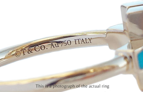 Tiffany & Co Turquoise T Wire 18k Gold Ring - Bloomsbury Manor Ltd