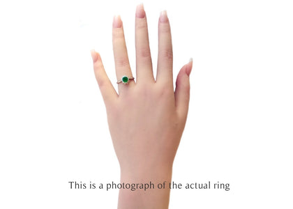 Tiffany & Co Vintage Emerald & Diamond Cluster Engagement Ring - Bloomsbury Manor Ltd