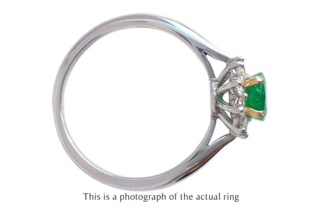 Tiffany & Co Vintage Emerald & Diamond Cluster Engagement Ring - Bloomsbury Manor Ltd