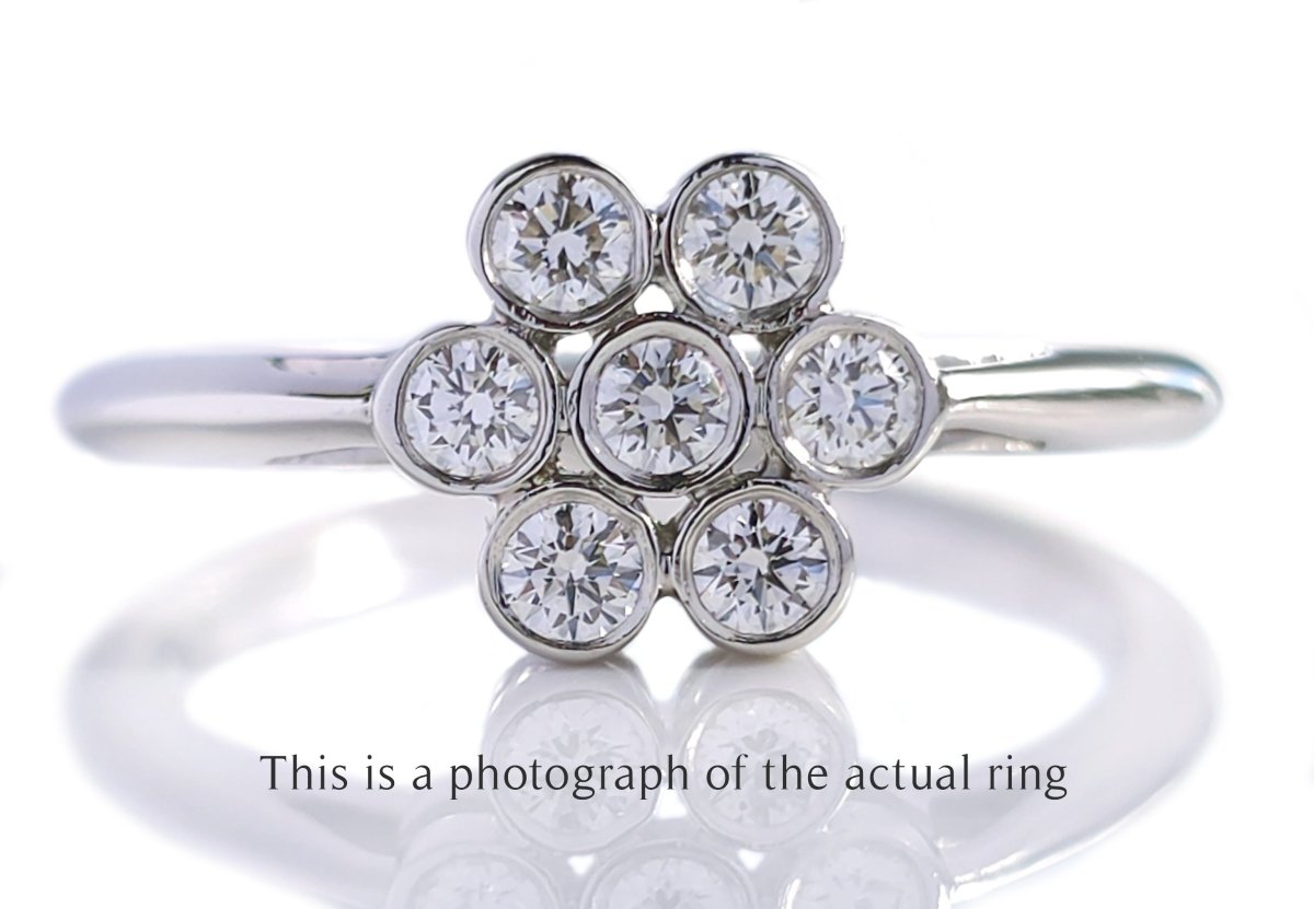 Tiffany & Co Vintage Flower Diamond Engagement Ring - Bloomsbury Manor Ltd