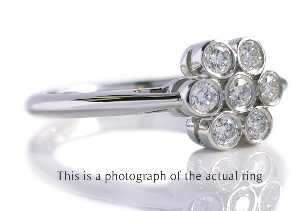 Tiffany & Co Vintage Flower Diamond Engagement Ring - Bloomsbury Manor Ltd