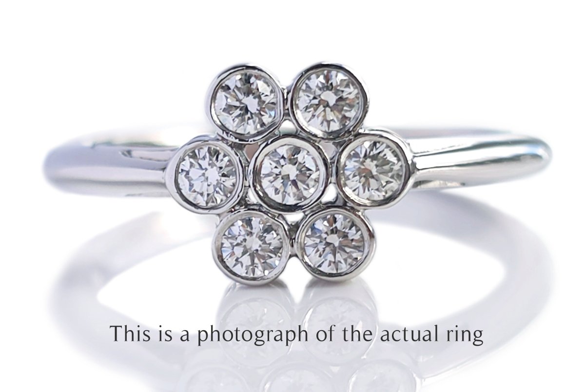 Tiffany & Co Vintage Flower Diamond Engagement Ring - Bloomsbury Manor Ltd