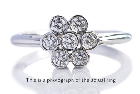 Tiffany & Co Vintage Flower Diamond Engagement Ring - Bloomsbury Manor Ltd