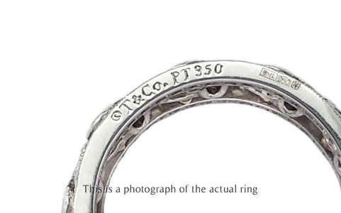 Tiffany & Co Wide Diamond Set Openwork Platinum Ring - Bloomsbury Manor Ltd