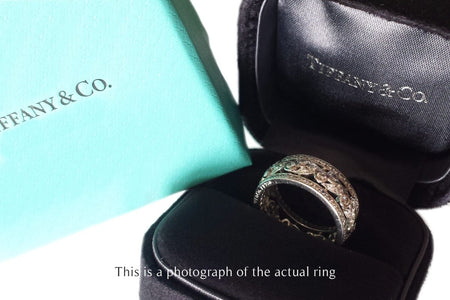 Tiffany & Co Wide Diamond Set Openwork Platinum Ring - Bloomsbury Manor Ltd