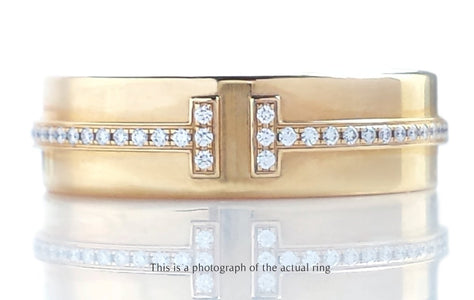 Tiffany & Co Wide T Diamond Ring 18k Gold - Bloomsbury Manor Ltd