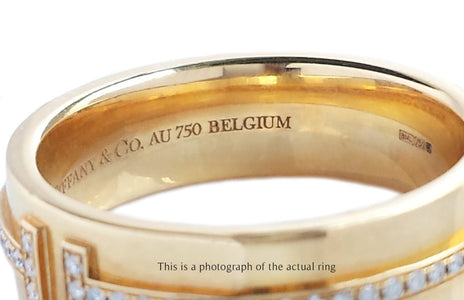 Tiffany & Co Wide T Diamond Ring 18k Gold - Bloomsbury Manor Ltd