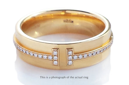 Tiffany & Co Wide T Diamond Ring 18k Gold - Bloomsbury Manor Ltd