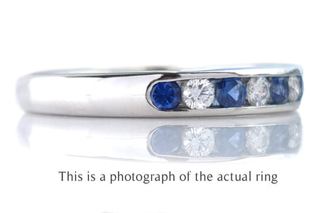 Tiffany Sapphire & Diamond Wedding Eternity Band Ring - Bloomsbury Manor Ltd