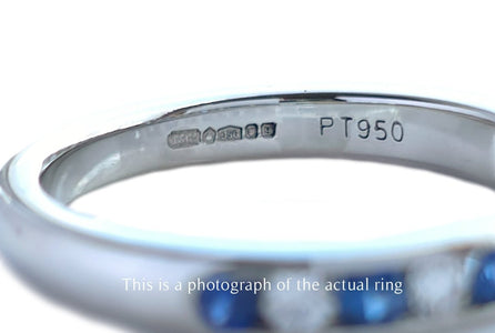 Tiffany Sapphire & Diamond Wedding Eternity Band Ring - Bloomsbury Manor Ltd