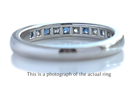 Tiffany Sapphire & Diamond Wedding Eternity Band Ring - Bloomsbury Manor Ltd