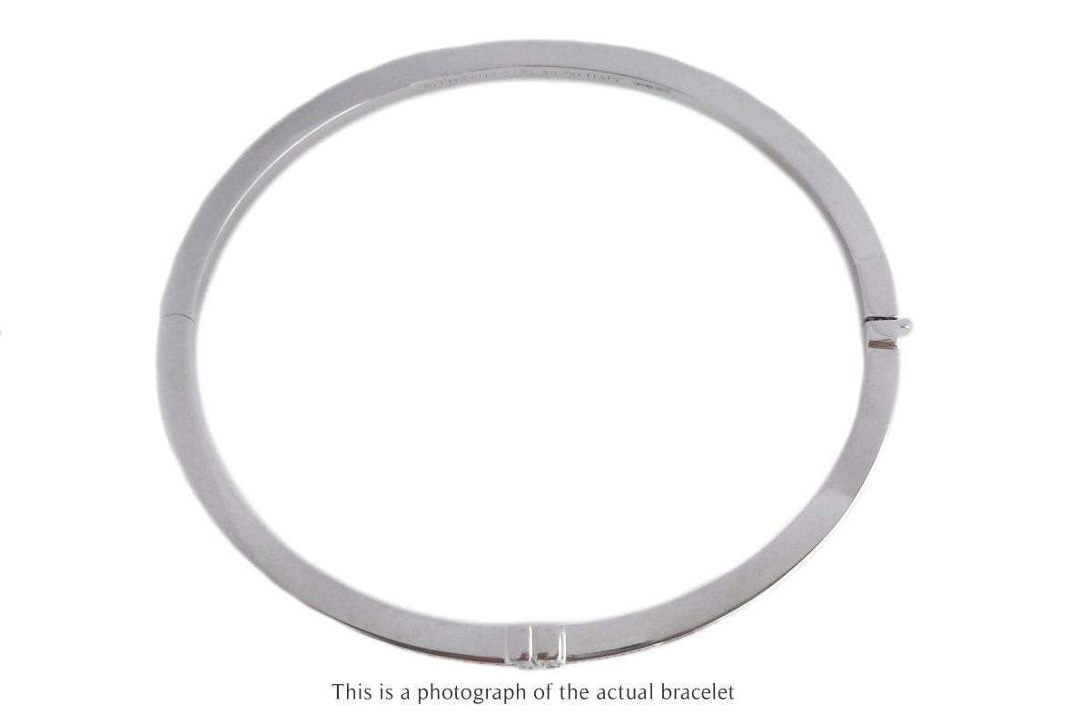 Tiffany T Diamond Hinged Bangle 18k White Gold RRP £8650 - Bloomsbury Manor Ltd