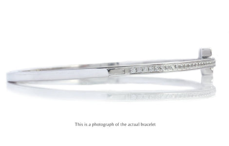 Tiffany T Diamond Hinged Bangle 18k White Gold RRP £8650 - Bloomsbury Manor Ltd