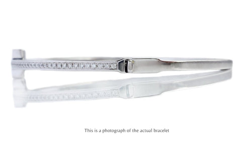 Tiffany T Diamond Hinged Bangle 18k White Gold RRP £8650 - Bloomsbury Manor Ltd