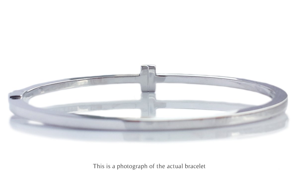 Tiffany T Diamond Hinged Bangle 18k White Gold RRP £8650 - Bloomsbury Manor Ltd