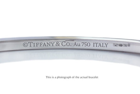 Tiffany T Diamond Hinged Bangle 18k White Gold RRP £8650 - Bloomsbury Manor Ltd