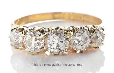 Victorian 5 Stone 1.40tcw Old European Cut Diamond Engagement Ring - Bloomsbury Manor Ltd