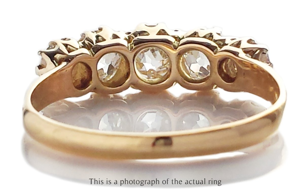 Victorian 5 Stone 1.40tcw Old European Cut Diamond Engagement Ring - Bloomsbury Manor Ltd
