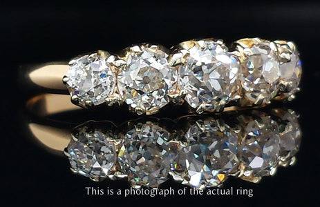 Victorian 5 Stone 1.40tcw Old European Cut Diamond Engagement Ring - Bloomsbury Manor Ltd