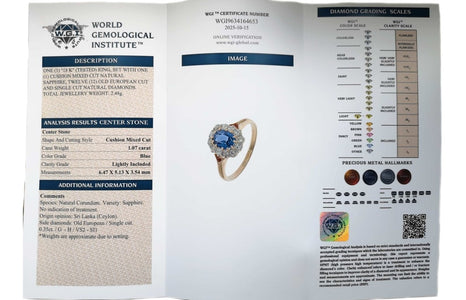 Victorian Unheated Ceylon Sapphire Cluster Engagement Ring - Bloomsbury Manor Ltd