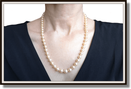 Vintage 1940s Cultured Pearl Necklace with 7.30ct Citrine Clasp - Bloomsbury Manor Ltd