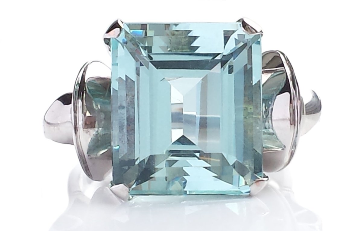 slim fit dress slacks Vintage 9 Carat Aquamarine 18K Gold Dress Ring 1950