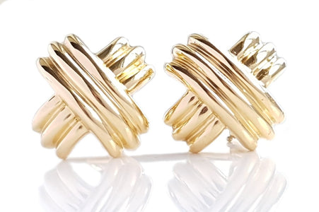 Vintage 1980s Tiffany & Co. Signature X 750 Earrings - Bloomsbury Manor Ltd