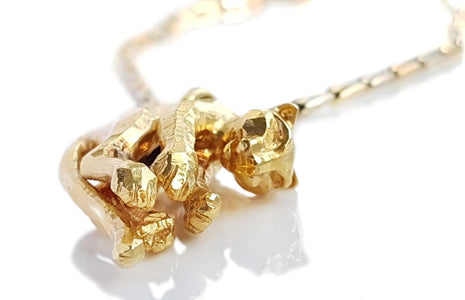 Vintage 1981 Cartier Large Panthère Molle Pendant feet detail - Bloomsbury Manor Ltd