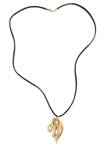 Vintage 1981 Cartier Large Panthère Molle Pendant Necklace with silk Cord - Bloomsbury Manor Ltd