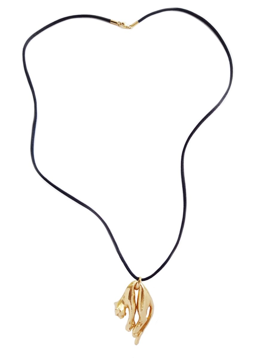 Vintage 1981 Cartier Large Panthère Molle Pendant Necklace with silk Cord - Bloomsbury Manor Ltd