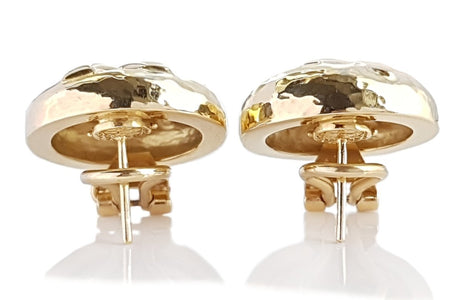 Vintage 1990 Tiffany & Co Paloma Picasso Kiss Disc Earrings 18k Gold - Bloomsbury Manor Ltd