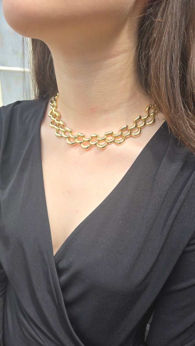 Vintage Cartier 1993 Syla Demi Lune 3 - Row Necklace - Bloomsbury Manor Ltd