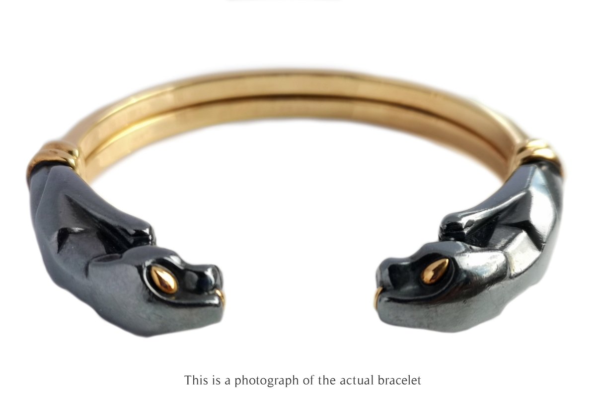 Vintage Cartier Panthere Silverium Black Bracelet - Bloomsbury Manor Ltd