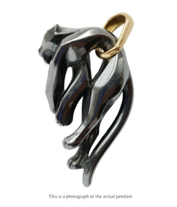 Vintage Cartier Silverium Panthere Black Pendant - Bloomsbury Manor Ltd