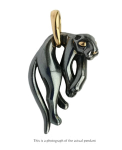 Vintage Cartier Silverium Panthere Black Pendant - Bloomsbury Manor Ltd