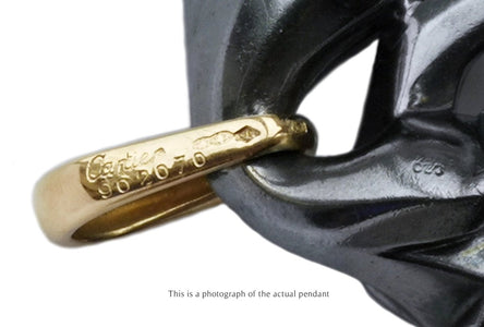 Vintage Cartier Silverium Panthere Black Pendant - Bloomsbury Manor Ltd