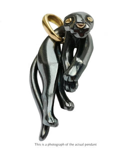 Vintage Cartier Silverium Panthere Black Pendant - Bloomsbury Manor Ltd