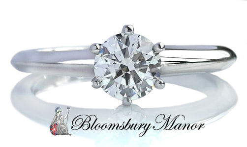 Tiffany & Co .47ct I/VVS1 Triple XXX Round Brilliant Diamond Engagement Ring