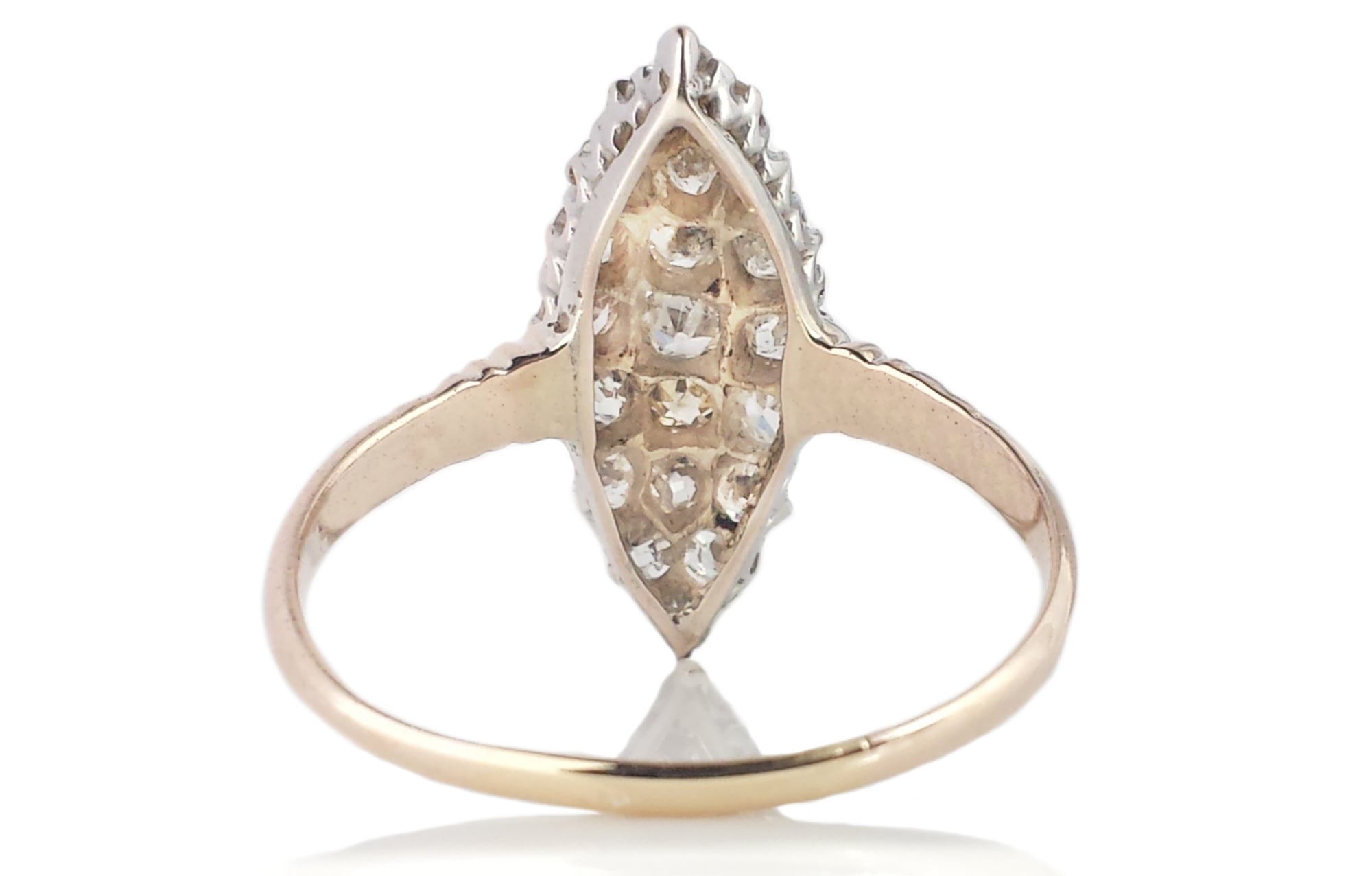 Antique Victorian .60ct Old Cut Diamond Marquise Navette Ring
