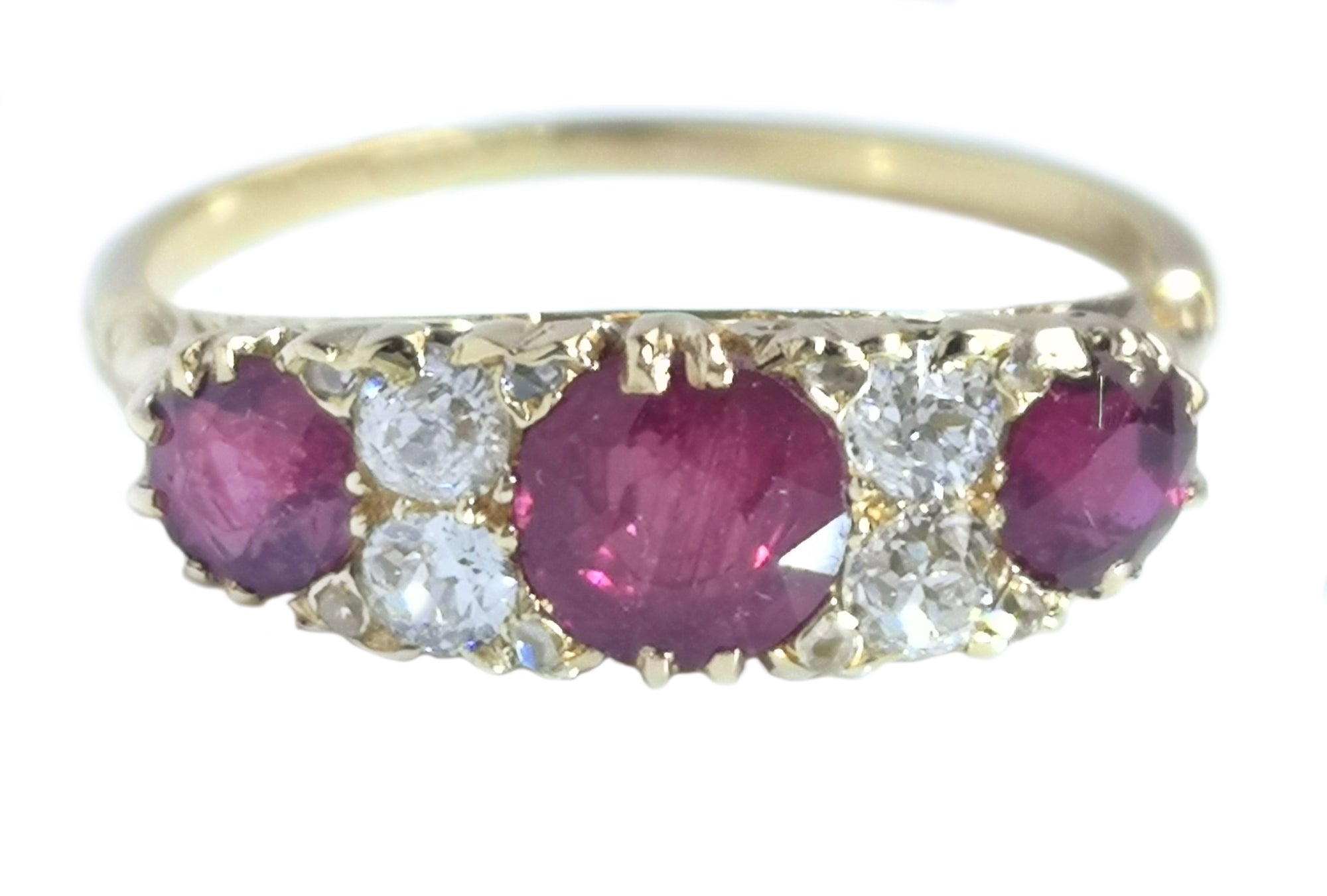 Antique Victorian 1.03tcw Unheated Ruby & Old Cut Diamond Engagement Ring